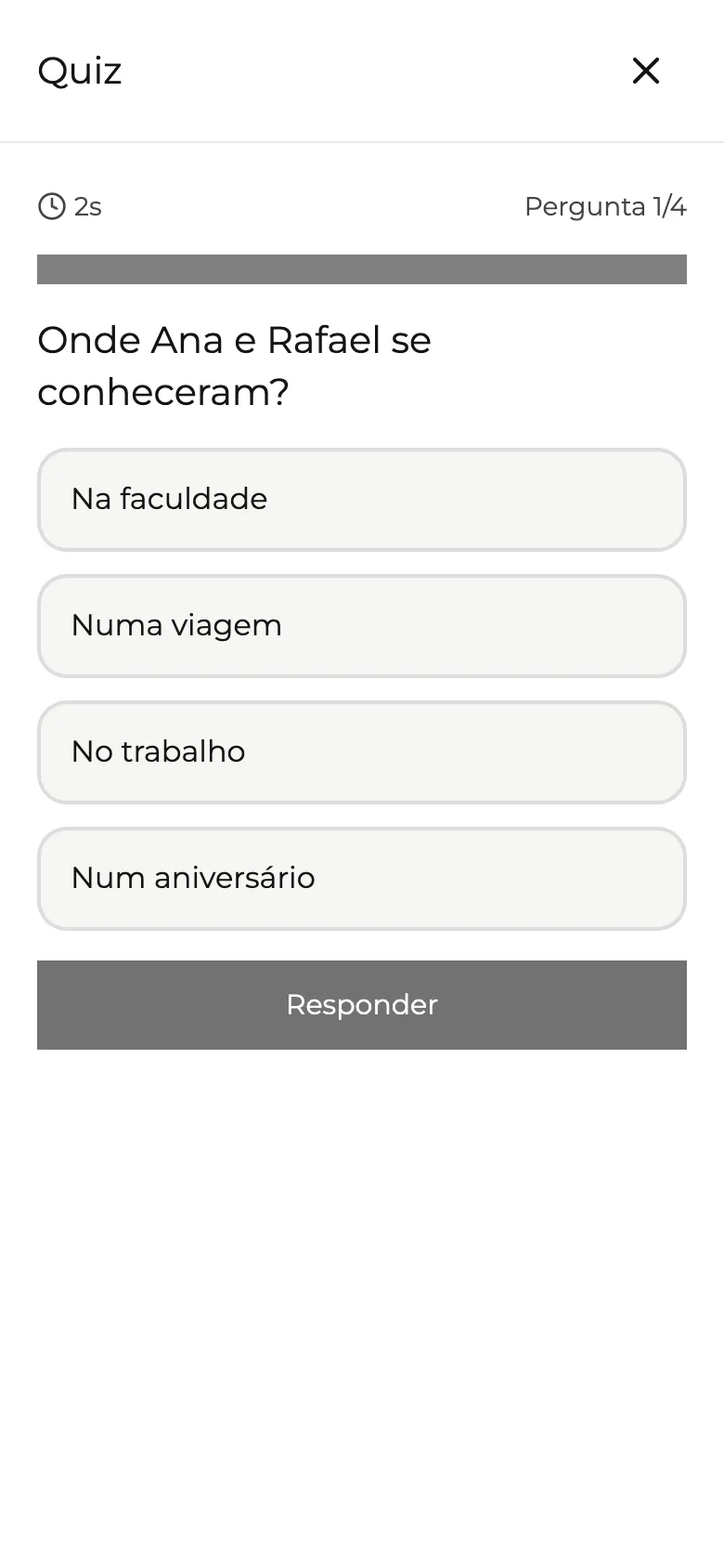 Pergunta do quiz sobre o casal no celular