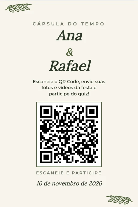 Frente do cartão desafio com o QR Code
